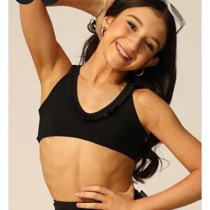 TIGER FRIDAY • Daisy Crop Top - Black, Size CL